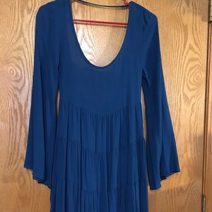 Blue boho dress